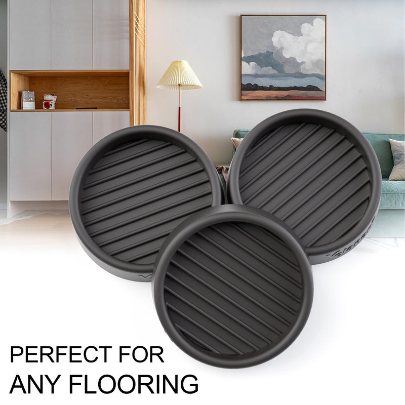 Yelanon Non Slip Furniture Pads,12 Pcs 2"" Furniture Coasters - Anti-Skid Grippers,Rubber Furniture feet, Anti-Slide Floor Protectors - Bed stoppers to Prevent Sliding(Black) - Image 2